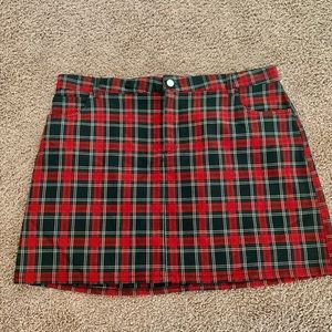 Forever 21 Red Plaid Mini Skirt